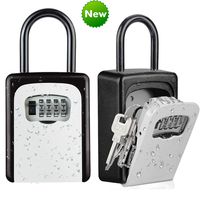 Lanboo Key Lock Box [US Company] Wall Mounted Outside Combination Key Safe Box, Door Locker, Weatherproof, 6 Key Capacity, Lockbox with Code for House Key Storage, for Home, Office, School Spare Keys