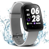 Verpro Smart Watch, Waterproof Fitness Activity Tracker with Heart Rate Monitor, Wearable Oxygen Blood Pressure Wrist Watch, Bluetooth Running GPS Tracker Sport Band, Grey