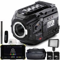 Blackmagic Design URSA Mini Pro 4.6K Digital Cinema Camera with Rode NTG2 Condenser Shotgun Microphone + Atomos Shogun Flame 7" 4K HDMI/12-SDI Recording Monitor 6PC Accessory Kit