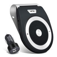 Bluetooth Car Speakerphone Kits,Bluetooth 4.1 Hands-Free Motion AUTO-ON Car Kit Stereo Music Speaker Wireless Sun Visor Player Adapter Built-in Mic & Car Charger,Connect 2 Phones at Same Tim (Black)