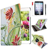 Ipad Case for Apple ipad Mini 1st, 2nd, 3rd Generation Model : A1432, A1454, A1455, A1489, A1490, A1491, A1599, A1600 or A1601 (Green Flower Design)