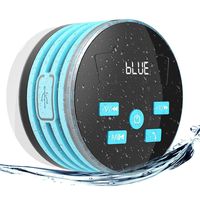 Shower Speaker, Expower IPX7 Bluetooth Speakers Shower Radio with FM, Waterproof Shower Speaker with Suction Cup, 5W Driver, Buit-in Mic, Hands-Free Speakerphone (Blue)