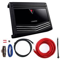 Kenwood KAC-5001PS 500-Watt RMS Class D 1-Channel Monoblock Performance Series Car Stereo Audio Power Amplifier Bundle Combo With 8-AWG ROHS Compliant Amp Power Installation Kit