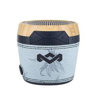 House of Marley, Chant Mini Bluetooth Portable Wireless Speaker, Splash Resistant IPX4, Full Range Sound, Integrated Mic for Use as Speaker Phone, Carabiner, Sustainably Crafted, EM-JA007-BH Blue Hemp