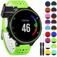 GVangel Band Compatible with Garmin Forerunner 235, Soft Silicone Replacement Watch Band Strap Wristband for 220/230/235/620/630/735XT/235 Lite Smart Watch for Women Men (Lime-White)