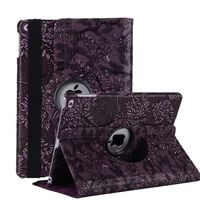 iPad Air 2 Cover, SorbSun 360 Degree Rotating PU Leather Flip Folio Stand Cases Cover Auto Sleep/Wake Feature for Apple iPad Air 2,Dark Purple