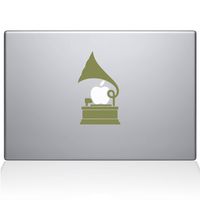 The Decal Guru 2097-MAC-15P-G Gramophone Decal Vinyl Sticker, Gold, 15" MacBook Pro (2015 & Older)