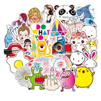 50Pcs Vaporwave and Pop Art Reflective Colorful Stickers for Car Skateboard Helmet Bicycle Suitcase Doodle Fashion Decals