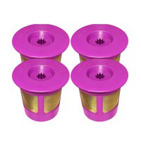 Reusable K-Cup 4 Pack Gold Plated Mesh Coffee Filters For Kurig Plus 2.0 & Classic 1.0 Brewers