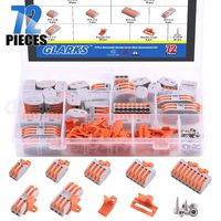 Glarks 108Pcs Lever Nuts with Buckle and Screw Set, 36Pcs PCT-212, PCT-213, PCT-214, PCT-215, PCT-218, PCT-2-2, PCT-2-3 Compact Lever-Nut Wire Connectors with Buckle and Screw for Wires Connecting