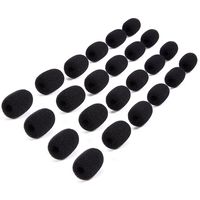 Mini Microphone Windscreens - 24-Pack Microphone Foam Cover for Lapel, Lavalier, and Headset Microphones, Black