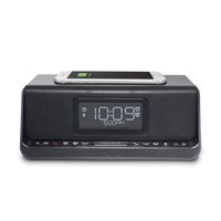 iHome IBTW450B Dual Charging Stereo Speaker System with Dual Alarm and Wireless Charging