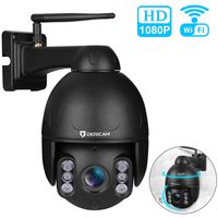 Dericam PTZ Camera Outdoor, 1080P Wireless Security IP Camera with Night Vision, Motion Detection, Two Way Audio, 4x Optical PTZ Security Camera Waterproof