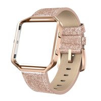 SWEES Leather Bands Compatible with Blaze Smart Watch, Genuine Leather Replacement Band with Metal Frame Small & Large for Women Men, Champagne Gold, Rose Gold, Black, Brown, White, Grey, Beige
