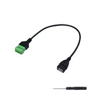 SinLoon USB - A Famale Cable to 90 Degree 5 -Pin Screw Terminal Balun Solderless Converter Adapter Charging and Data Extension Cable (USB-A to 5Pin)