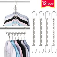 Giftol Space Saving Hangers Metal Hanger Magic Cascading Hanger Closet Clothes Organizer(12 Pack)