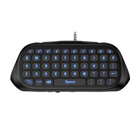 LED ChatPad Keyboard for Sony PS4, PS4 Pro, PS4 Slim Controllers Black - Backlit & Wireless