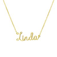 Personalized Name Necklace 18K Gold Plated New Mom Bridesmaid Gift Jewelry for Linda