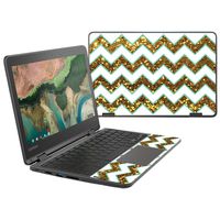 MightySkins Skin Compatible With Lenovo 300e Chromebook 11.6" (2018) - Glitzy Chevron | Protective, Durable, and Unique Vinyl wrap cover | Easy To Apply, Remove, and Change Styles | Made in the USA