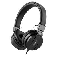 ONTA gorsun Foldable On Ear Audio Adjustable Lightweight Headphone for Kids Cellphones Smartphones iPhone Laptop Computer Mp3/4 Earphones (Black)