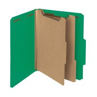 Smead 100% Recycled Pressboard Classification File Folder, 2 Dividers, 2" Expansion, Letter Size, Green, 10 per Box (14063)