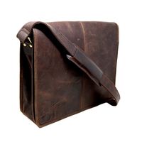 15" buffalo leather messenger bag laptop case office briefcase gift for men computer distressed shoulder bag