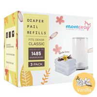 3 Count Dekor Classic Refills by Momcozy | Vanilla Scent | 22 Layers Extra Thickness | Fits Dekor Classic Size Diaper Pails | Biodegradable Disposable Diaper Pail Liner | Hold Up to 1485 Diapers