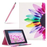 Vintage Sunflower Series Leather Case for Amazon Kindle Paperwhite 1/2/3, Girlyard Ultra Thin Inner Soft Silicone Full Body Protect Lightweight Painting Folio Flip PU Wallet Case Cover with Stand