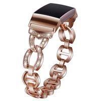 Viqiv Jewelry Bands for Compatible Fitbit Charge 3 Band Fitness Smart Watch, Bling Crystal Diamond Rhinestone Metal Wristband Strap Bracelet for Women Men Rose Gold