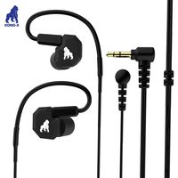 Kong-X HMC-K17 HiFi Running Headphones Over Ear in Ear Noise Isolating Sweatproof Sport Earbuds Earphones Earhook Wired Stereo Workout Ear Buds for Jogging Gym for iPhone iPod Samsung (Black)