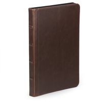 Samsill Vintage Portfolio/Zipper Faux Leather Portfolio, Book Style Hardback Design, Business & Interview Padfolio Organizer, 8.5 x 11 Writing Pad, Dark Brown