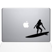 The Decal Guru Catching Some Waves Decal Vinyl Sticker, 11" MacBook Air, Black (1455-MAC-11A-BLA)