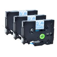 GREENCYCLE Standard Laminated Tape Compatible for Brother Label Tape TZe-133 TZe133 TZ133 TZ-133 Blue on Clear PT-D400 Labeling Maker, 12mm P-Touch Clear Tape-3 Pack