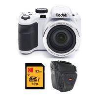 KODAK PIXPRO AZ421 Astro Zoom 16MP Digital Camera with 42x Optical Zoom (White) Bundle with 32GB SD Memory Card and Holster Bag (3 Items)