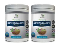 Blood Pressure Supplement Natural - Alfalfa Grass Leaf Organic Powder - Alfalfa Grass Natural - 2 Cans 16 OZ (112 Servings)