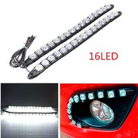 CHAMPLED® 16LED 2 Strips New Super Flexible LED DRL Daytime Running Light Driving Bright White Eagle Eye Fog Lamp DC-12V For TOYOTA LEXUS ACURA NISSAN MITSUBISHI SUBARU MAZDA