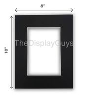 The Display Guys, Pack of 10pcs inch Acid-Free Black Pre-Cut Picture Mats White Core Bevel Cut Frame Mattes for Photo (8x10 Inch Black Mats)