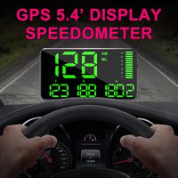 KingNeed GPS Speedometer Universal GPS Extend Digital Display 5.4 inch HUD Speedometer MPH/KMH with Over Speeding Alarm for All Vehicles Cars Bicycles