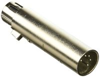 Monoprice  Black | Anodized Aluminum With Plastic Cap And Rubber Strain Relief Boot, DMX Converter, 5-Pin Male to 3-Pin Female