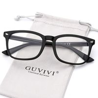 GUVIVI Blue Light Blocking Glasses for Women Vintage Square Frame Computer Eyeglasses (Black)