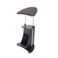 Techni Mobili Sit-to-Stand Rolling Storage Adjustable Laptop Cart, Black