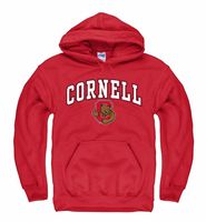 Campus Colors NCAA Adult Arch & Logo Gameday Hooded Sweatshirt (Cornell Big Red - Red, XX-Large)