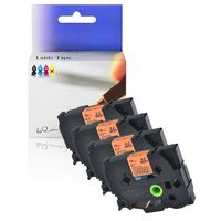 KCMYTONER 4 Pack Black on Fluorescent Orange 18mm 3/4 inch Laminated Label Tape Compatible TZe-B41 TZeB41 TZ-B41 TZB41 for P-Touch PT-D210 PT-D400 PT-D450 PT-D600 PT-1800 PT-P710BT Labeler