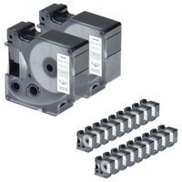 NineLeaf 20 Pack Black on White Vinyl Label Tape Compatible for DYMO 18445 Rhino LabelManager 300 350 400 450 Label Maker,19mm(3/4") x5.5m(18ft)