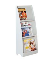 PaperFlow 43.63 x 17.44 x 10.2 Inches 3 Compartment Literature Floor Display, Single Sided, Grey (282.02)