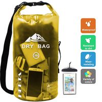 HEETA Waterproof Dry Bag for Women Men, Roll Top Lightweight Dry Storage Bag Backpack with Phone Case for Travel, Swimming, Boating, Kayaking, Camping and Beach, Transparent Yellow 20L