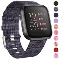 NANW Bands Compatible with Fitbit Versa/Versa 2, Versa Lite Edition Bands Small Large, Woven Fabric Accessories Strap Wristband Replacement Women Men Compatible with Fitbit Versa 2 Smartwatch