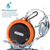 HD Water Resistant Bluetooth Shower Speaker C6, POKANIC Waterproof Handsfree Portable Speakerphone Built-in Mic,Outdoor Indoor Camping Bath Bike Pool, Control Buttons Dedicated Suction Cup (Orange)