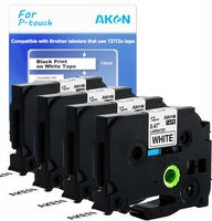 12mm 0.47 Inch Laminated White Label Tapes Replacement for Brother P-Touch Label Maker PT-D210 PT-D400 PT-D600 PT-H100 PT-1880 PT-1800 PT-1900 TZe Tapes, 8m (26.2 ft), 4-Pack