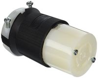 Hubbell HBL2813 Locking Connector, 30 amp, 3 Phase, 120/208V, L21-30R, Black and White